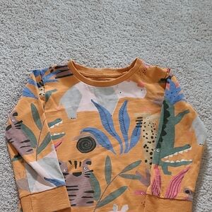 Kids' Animal Print Long Sleeve Shirt - Orange